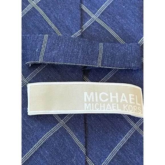 Michael Michael Kors Blue 59% Silk 41% Viscose Men’s Neck Tie Made In China - Picture 8 of 9